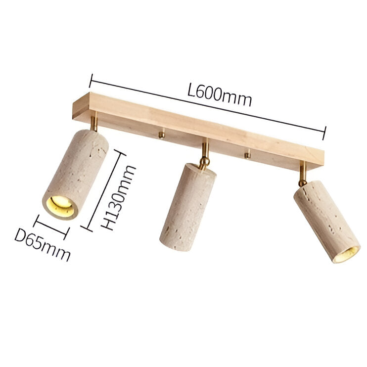 Travertine 3 Heads Ceiling Light Fixtures