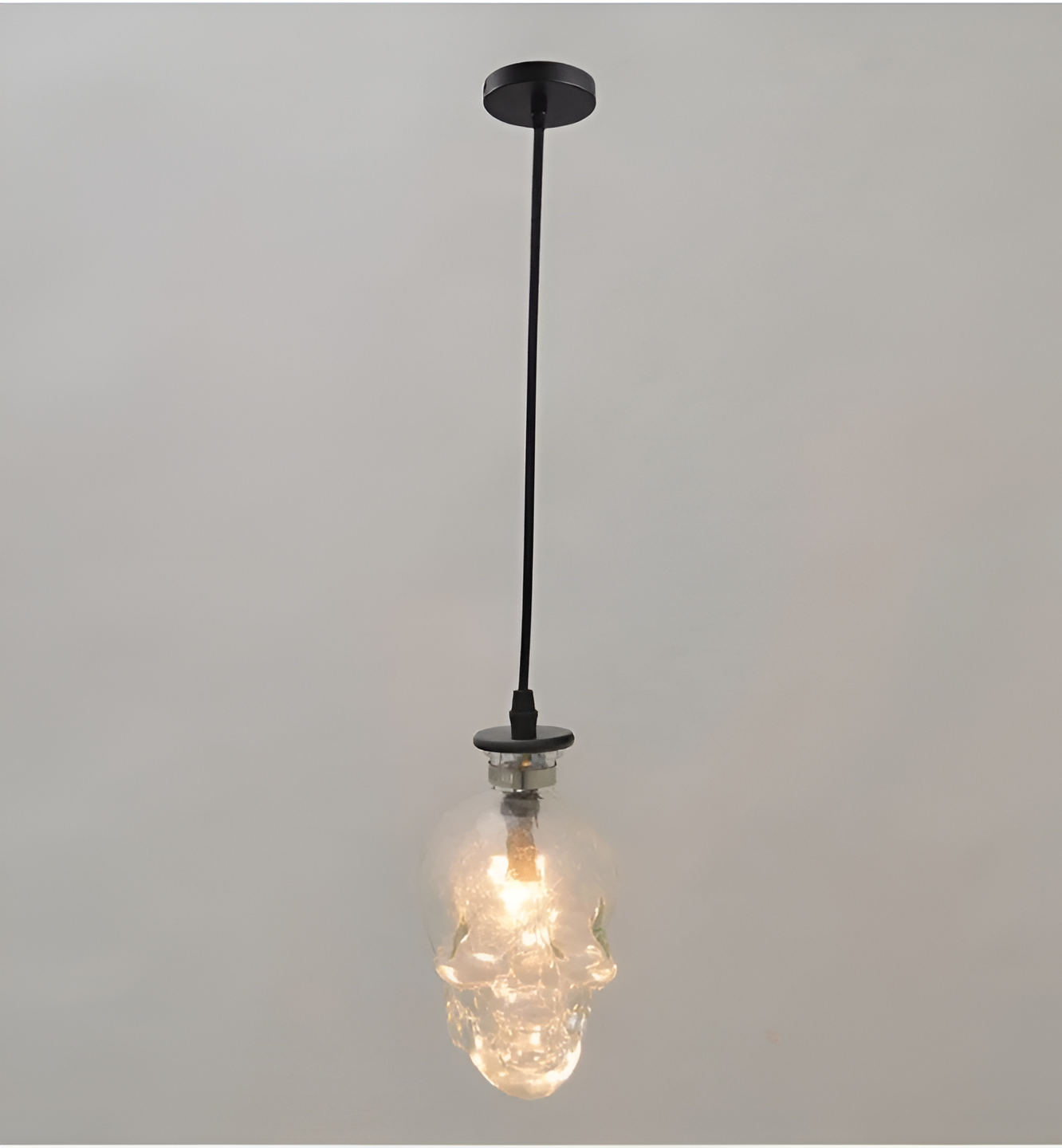 Clear Glass Skull Wall Light