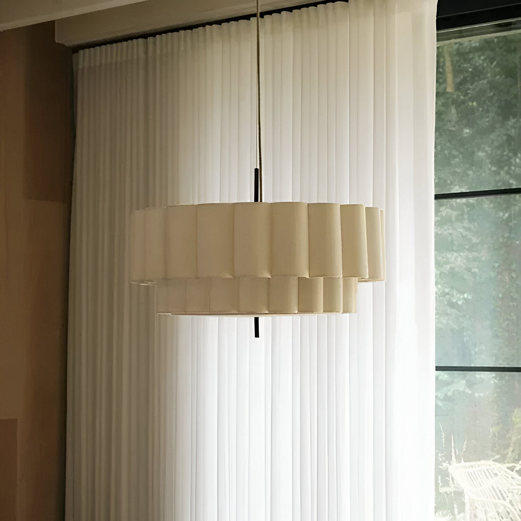 Boho Fabric Ripple Pendant Light
