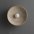 Retro Ceramic Style Resin Round Japandi LED Wall Light