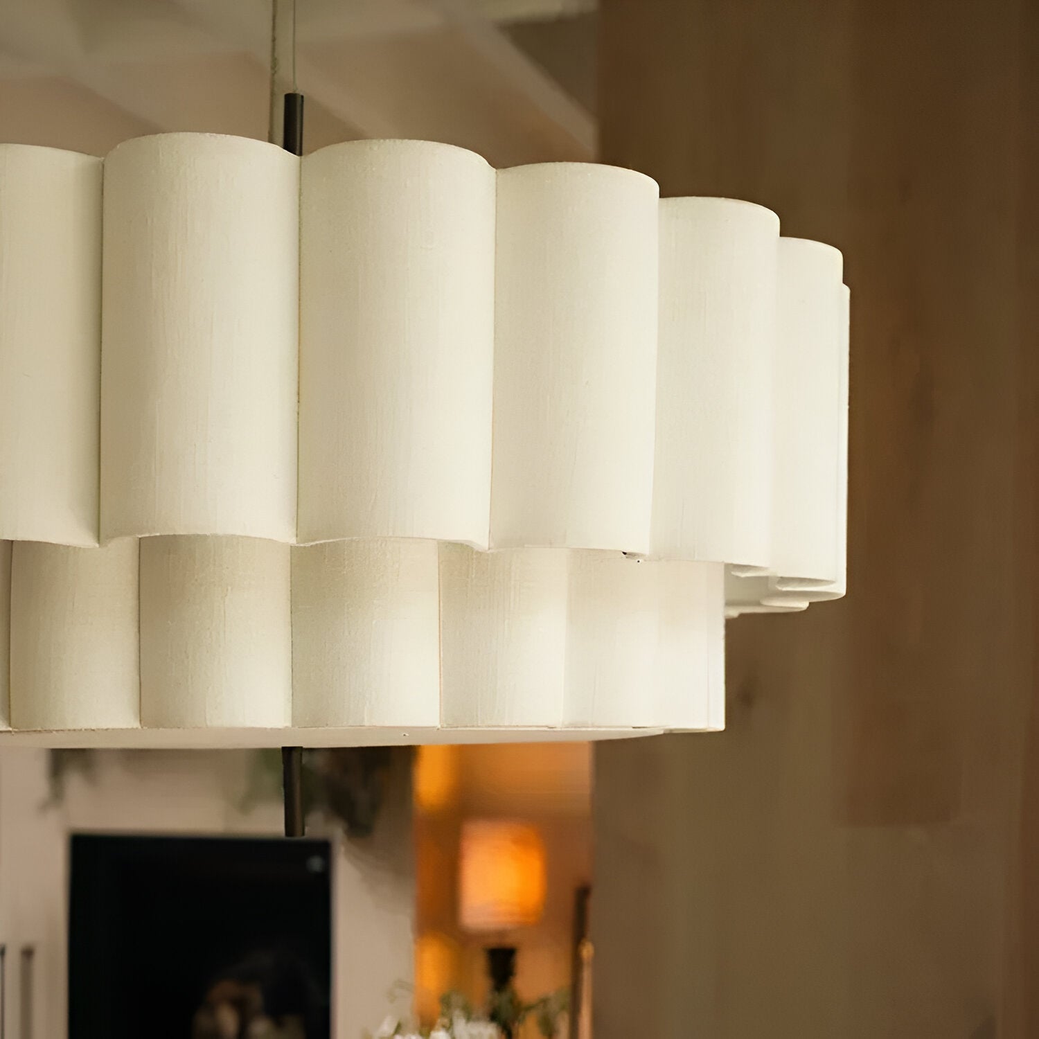 Boho Fabric Ripple Pendant Light