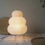 Japanese Wabi Sabi White Rice Paper Table Lamp