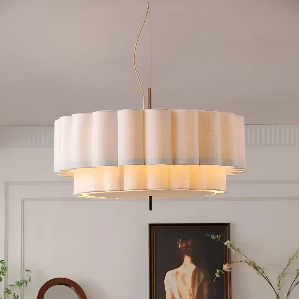 Boho Fabric Ripple Pendant Light