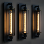Retro Industrial Edison Long Flute Wall Light