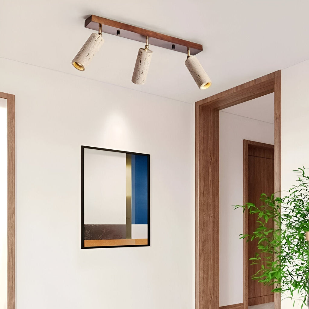 Travertine 3 Heads Ceiling Light Fixtures
