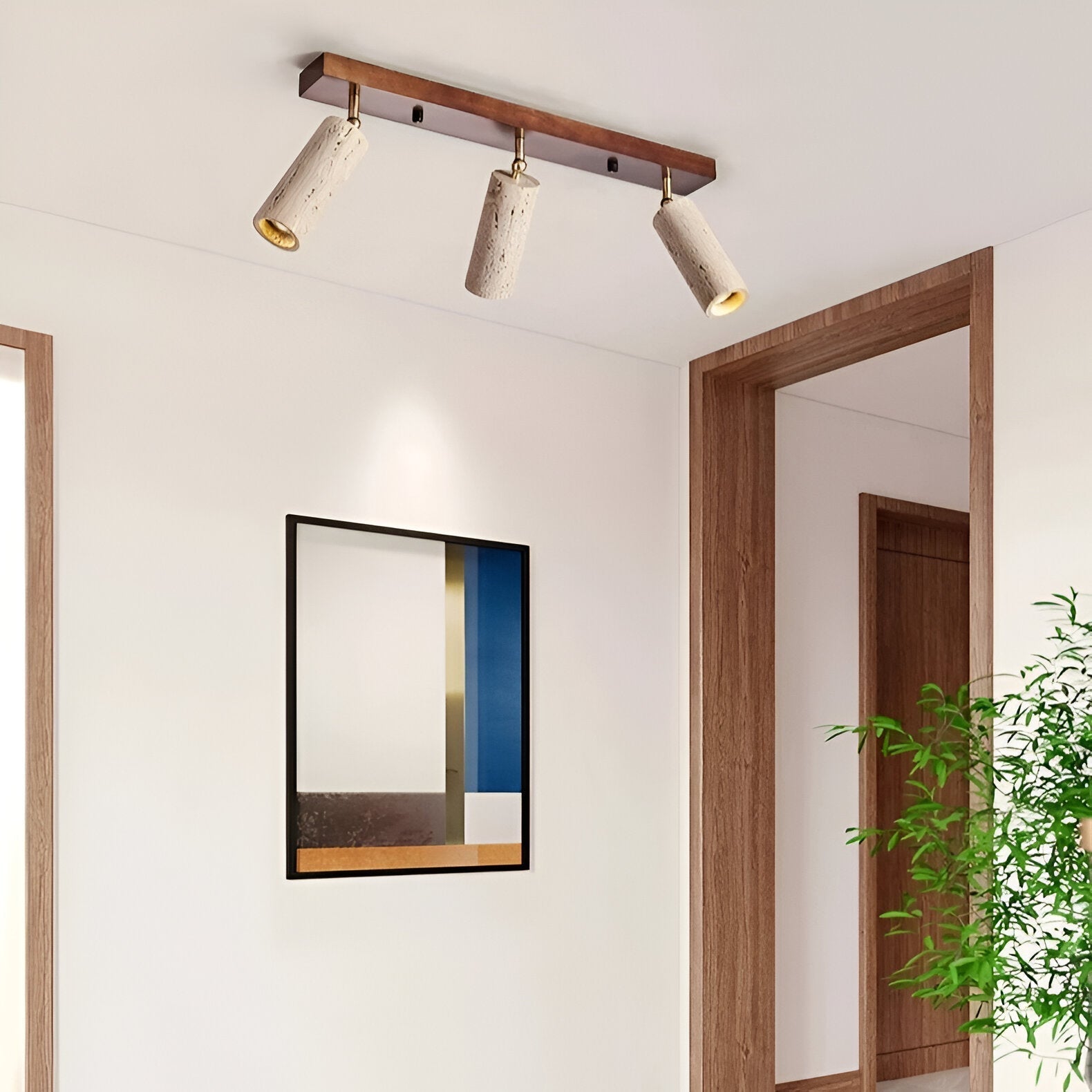 Travertine 3 Heads Ceiling Light Fixtures