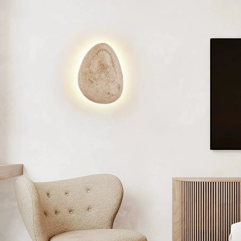 Nordic Beatrice Floating Travertine Stone Wall Light