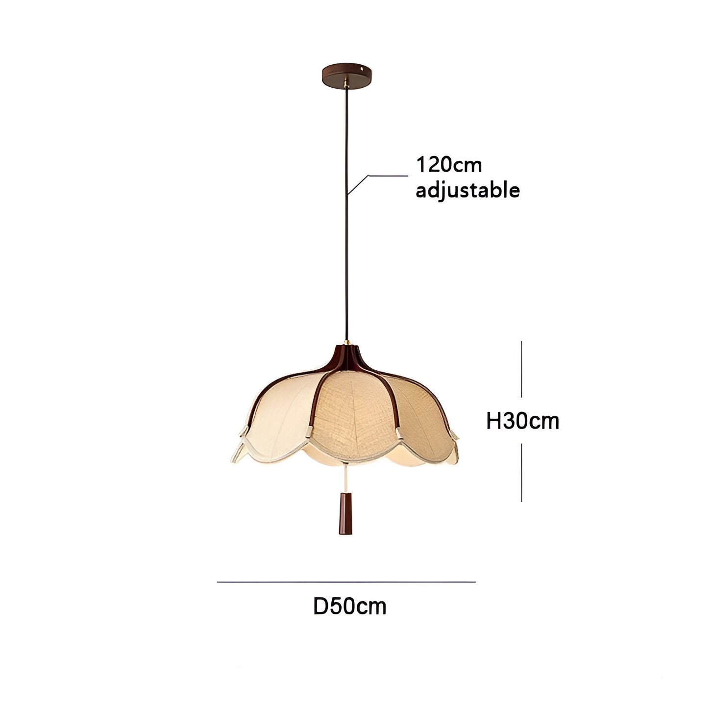 Modern Japanese Wabi Sabi Fabric Flower Shape Pendant Light