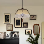 Modern Japanese Wabi Sabi Fabric Flower Shape Pendant Light