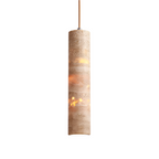 Cream Travertine Tube Pendant Light