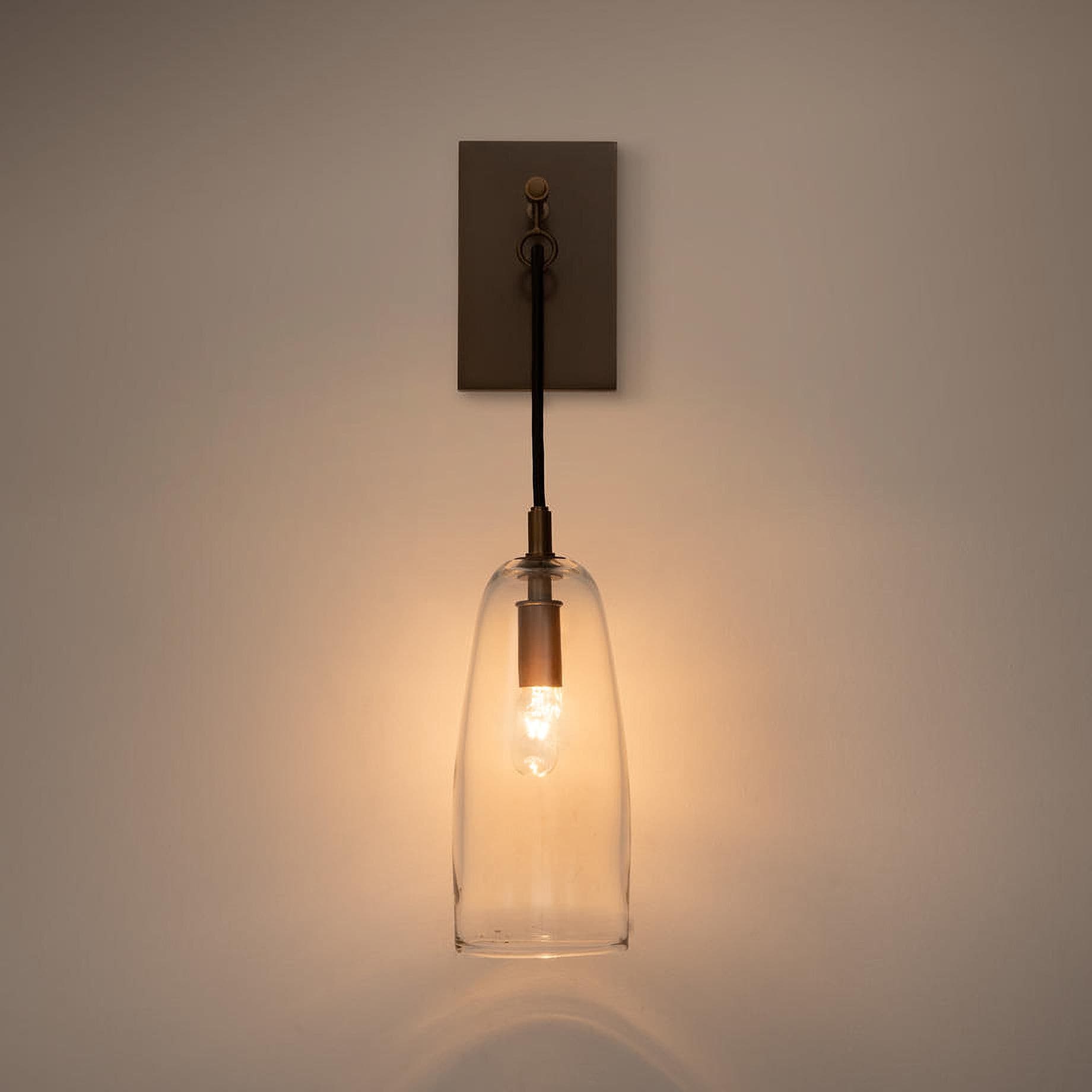 Designer Copper Transparent Glass Wall Light