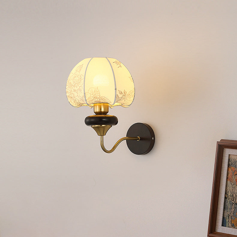 Traditional Pattern Fabric Wall Light