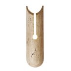 Traditional Japanese Travertine Elliptical Wall Light