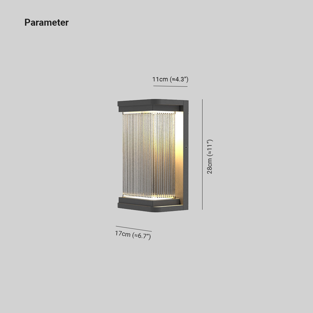 Minimalist Rectangular Glass  IP65 Waterproof Outdoor Wall Light