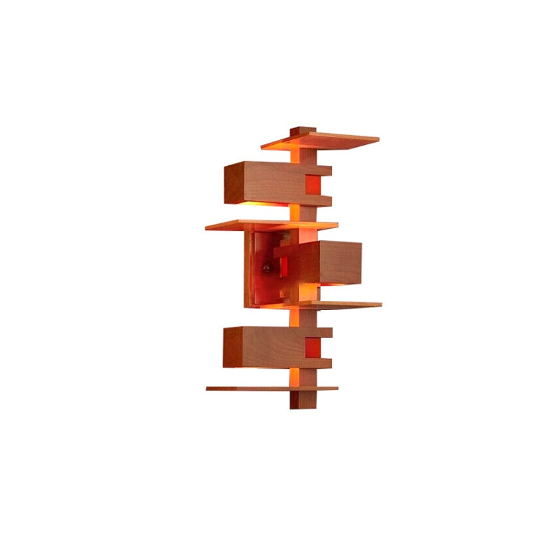 Creative Brick Red Wooden Wall Light