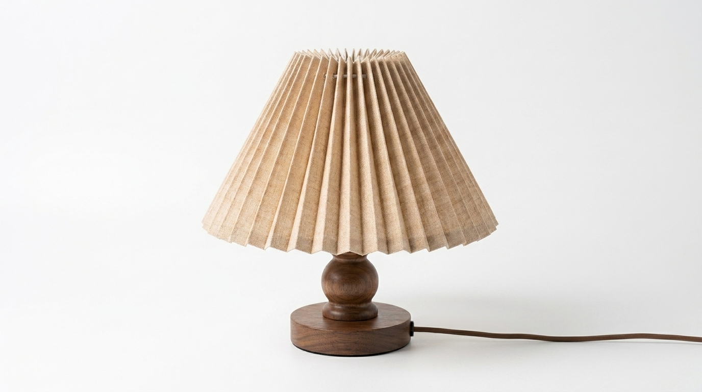 Retro Korean Style Pleated Skirt Table Lamp