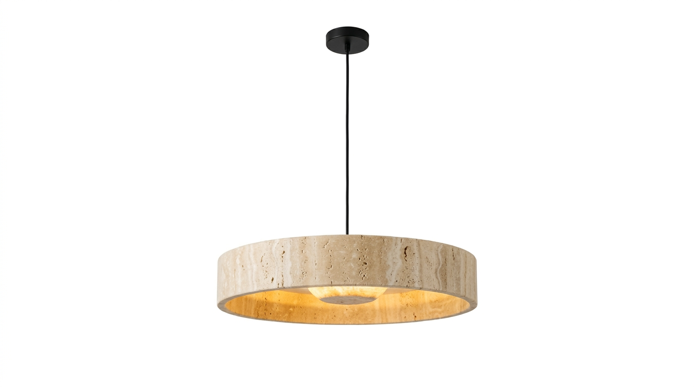 Soraya Round Travertine Pendant Light