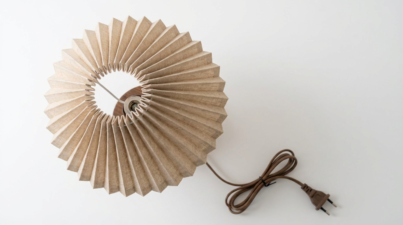 Retro Korean Style Pleated Skirt Table Lamp