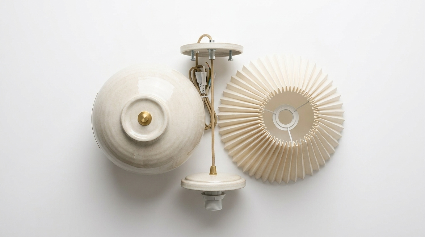 Elara Vintage Ceramic Fabric Wall Light