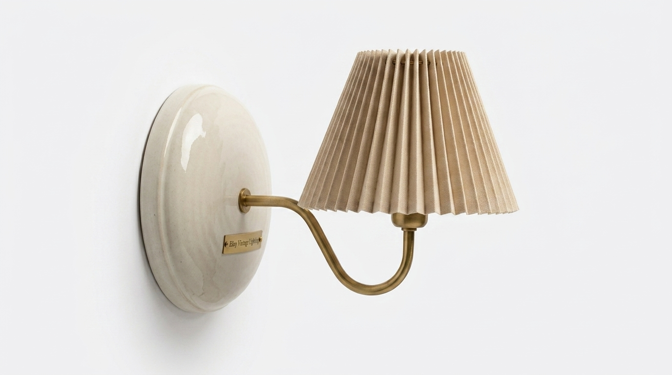 Elara Vintage Ceramic Fabric Wall Light
