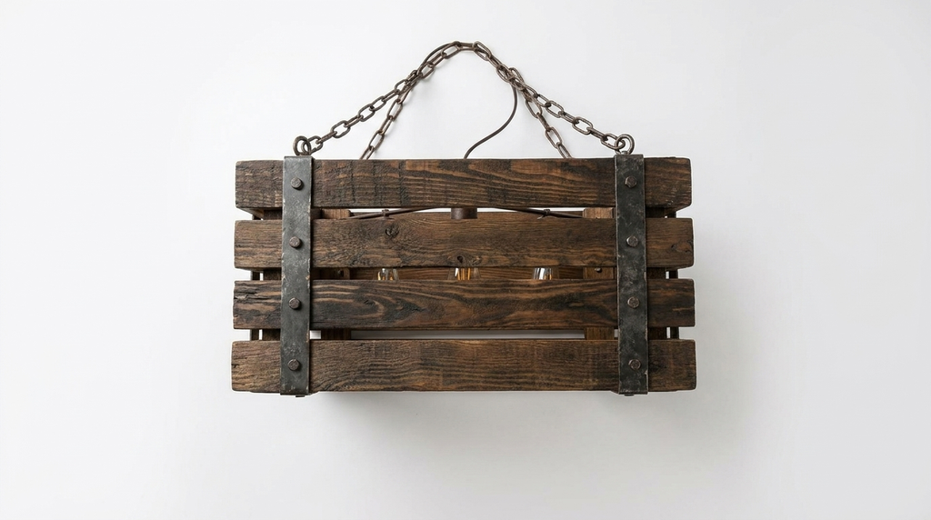 Rowan Wood and Metal Rustic Pendant Light