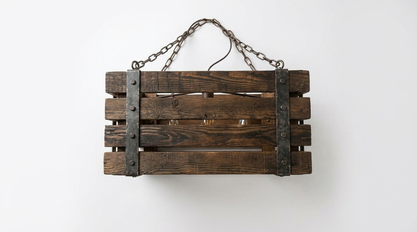 Rowan Wood and Metal Rustic Pendant Light