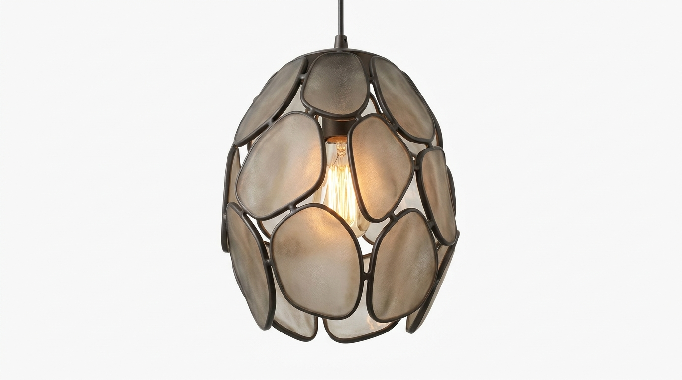 Glass Stone Lampshade Pendant Light