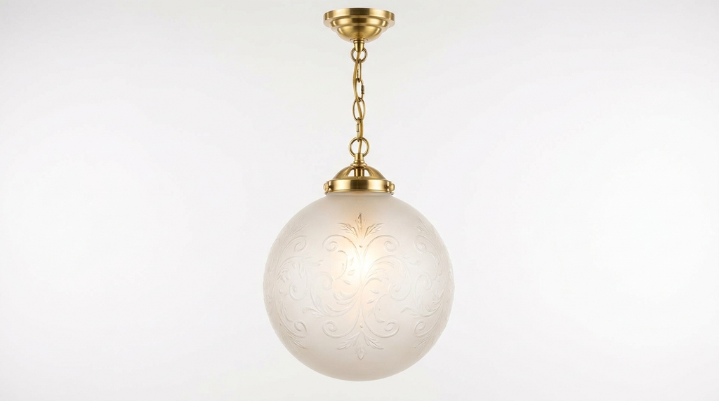 Clarionne Engraved Globe Glass Ceiling Light