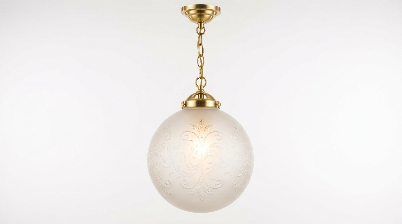 Clarionne Engraved Globe Glass Ceiling Light