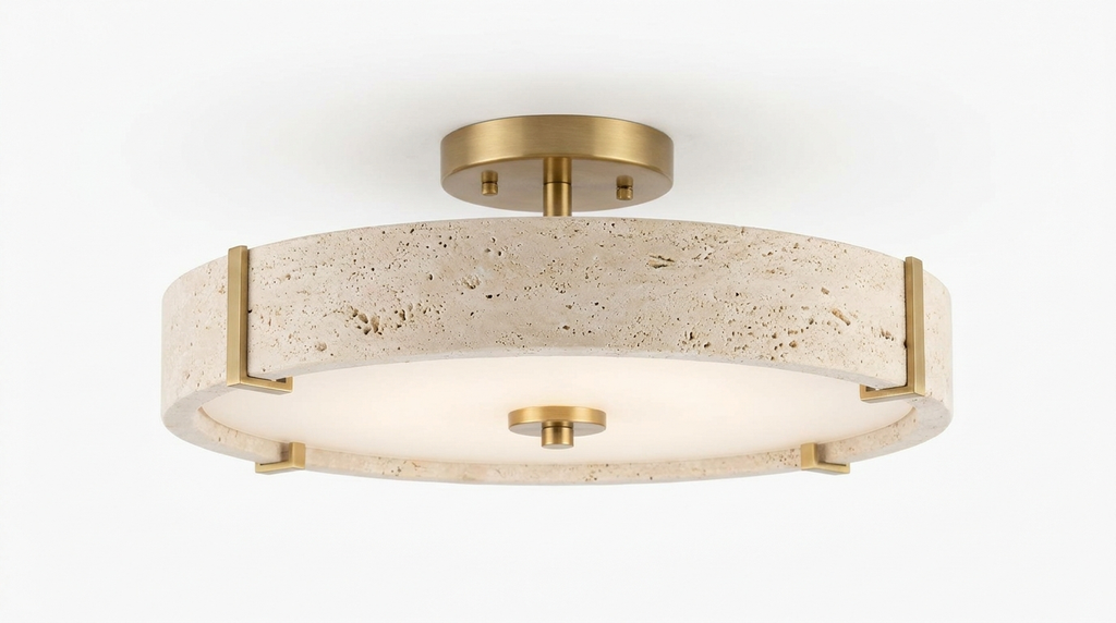 Aveline Modern Natural Travertine Ceiling Light