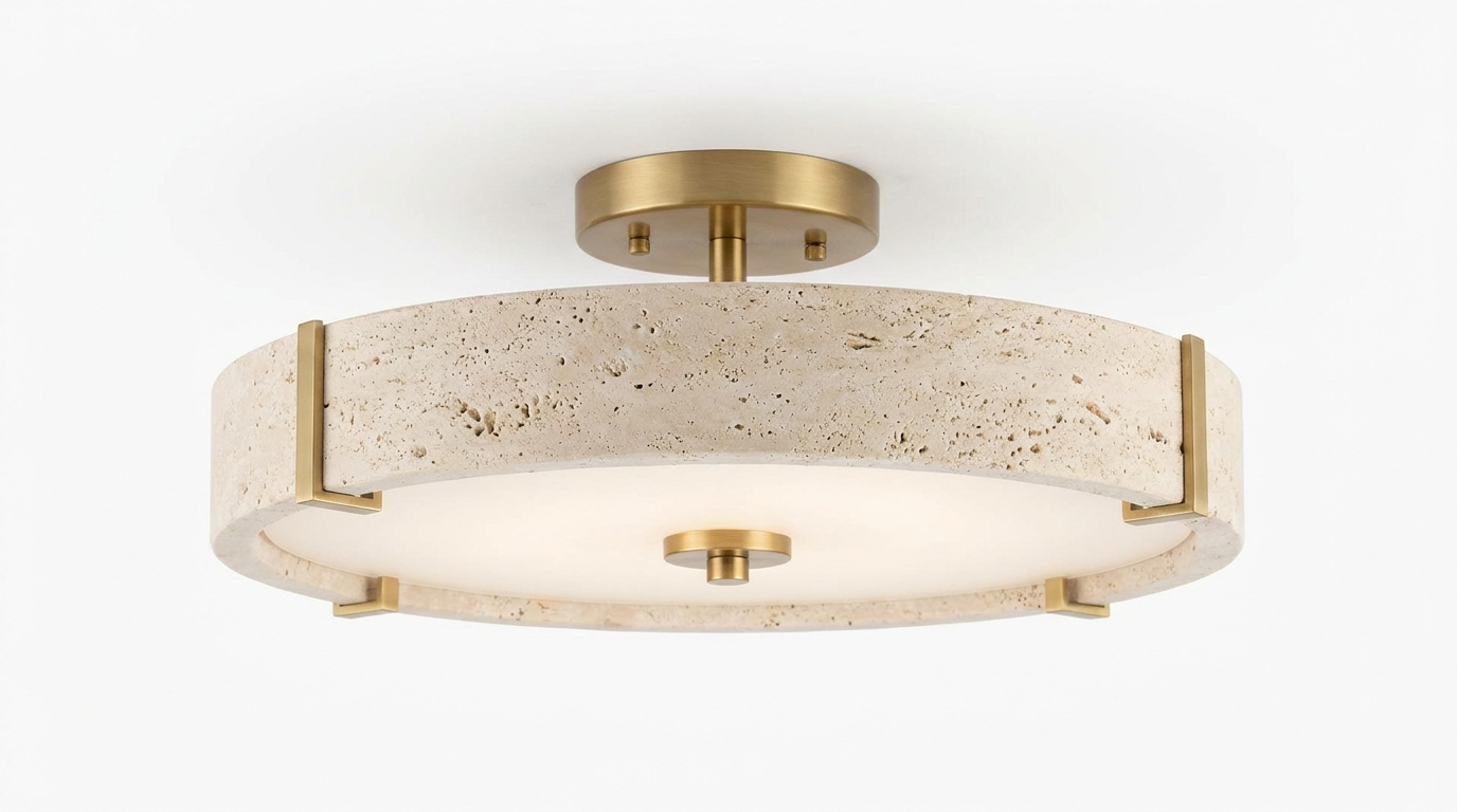Aveline Modern Natural Travertine Ceiling Light