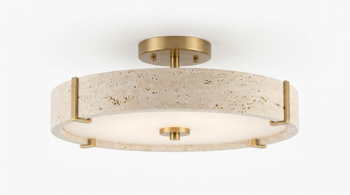 Aveline Modern Natural Travertine Ceiling Light