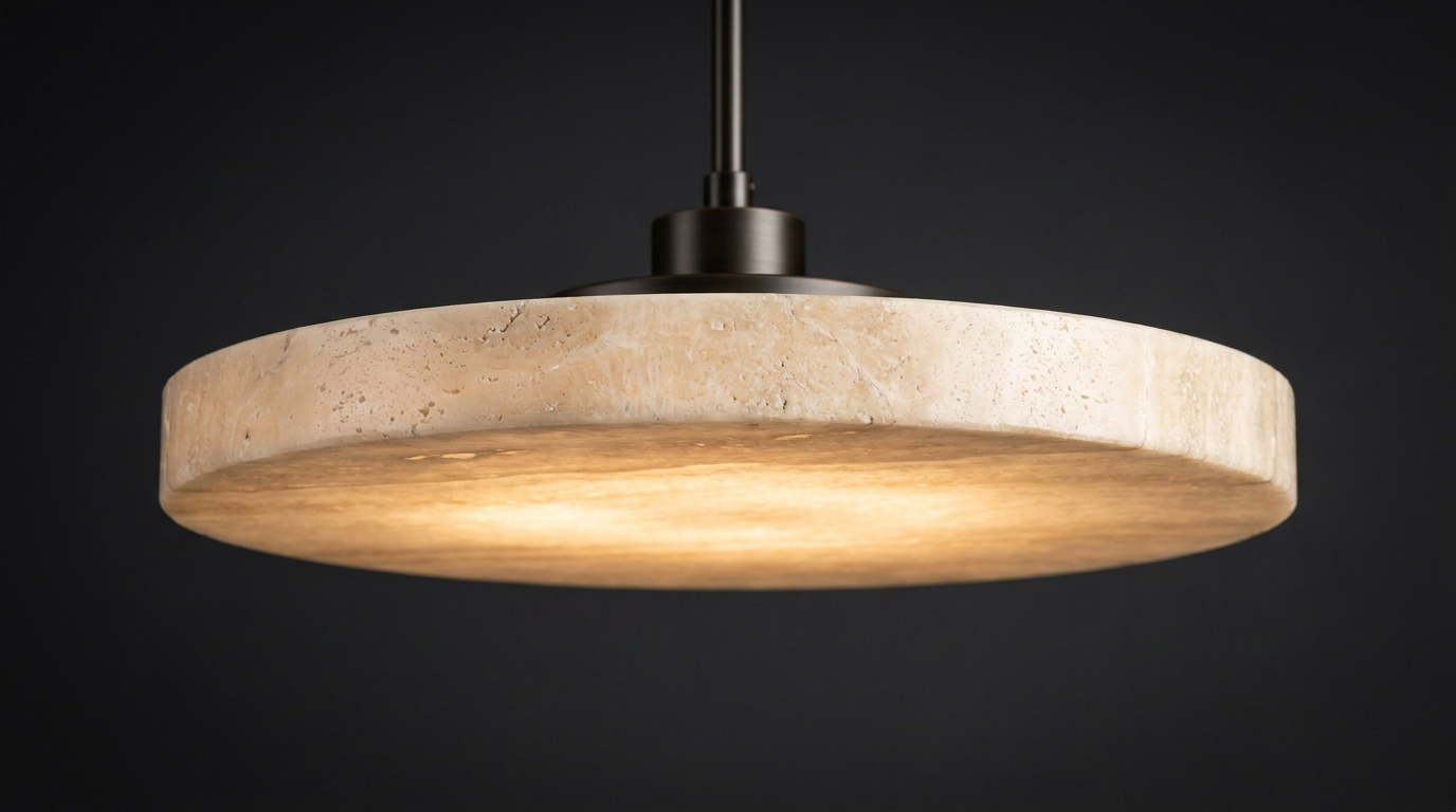 Soraya Round Travertine Pendant Light