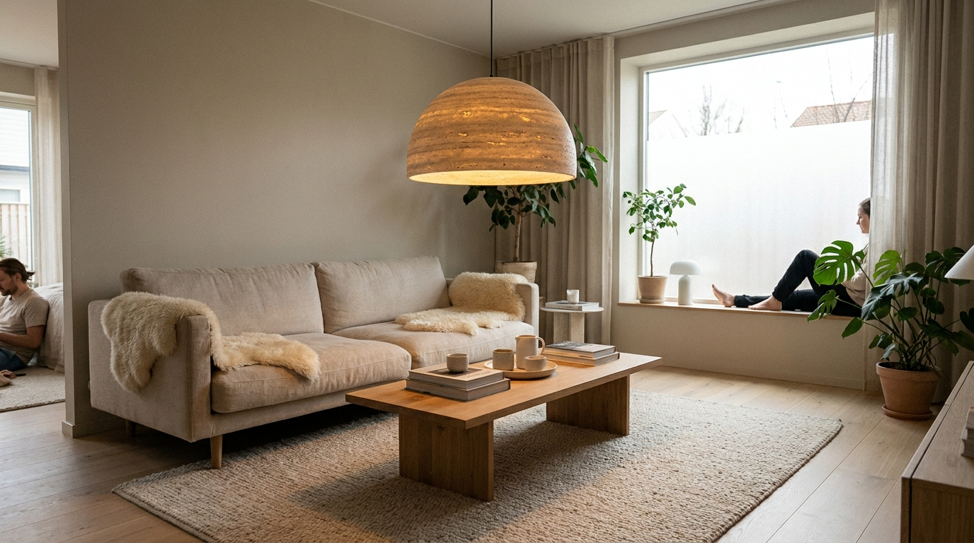 Soraya Round Travertine Pendant Light