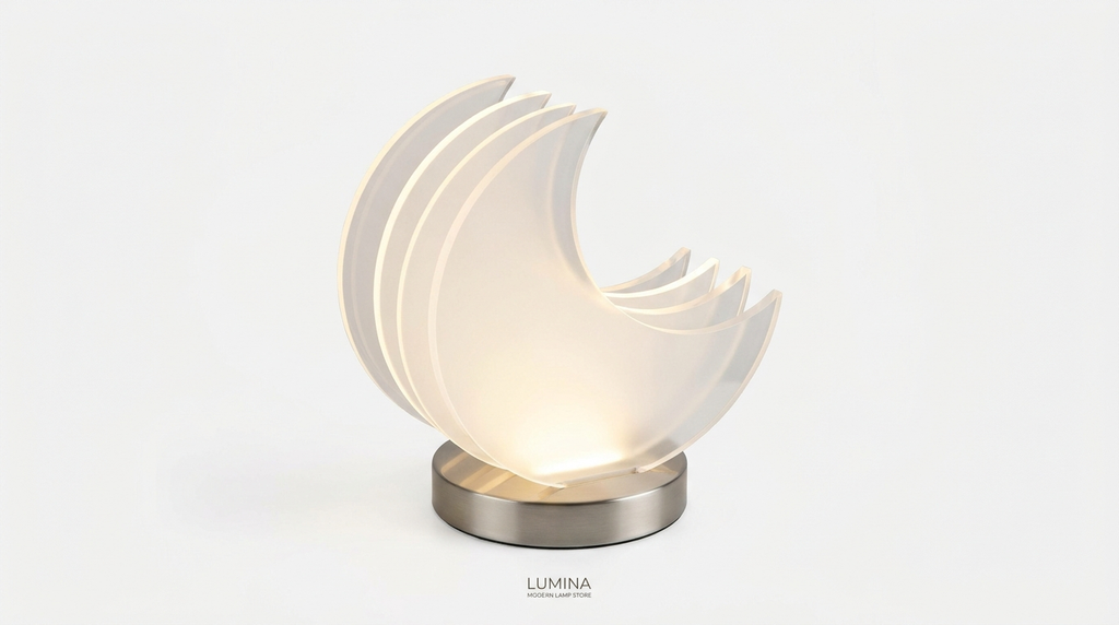 Selene Layered Moon Modern Acrylic Table Lamp