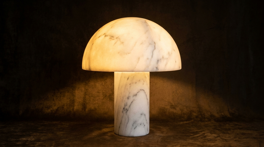 Aria Marble Dome Cordless Modern Marble Table Lamp