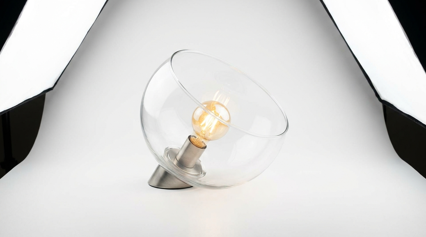 Bowl Shape Glass Table Lamp
