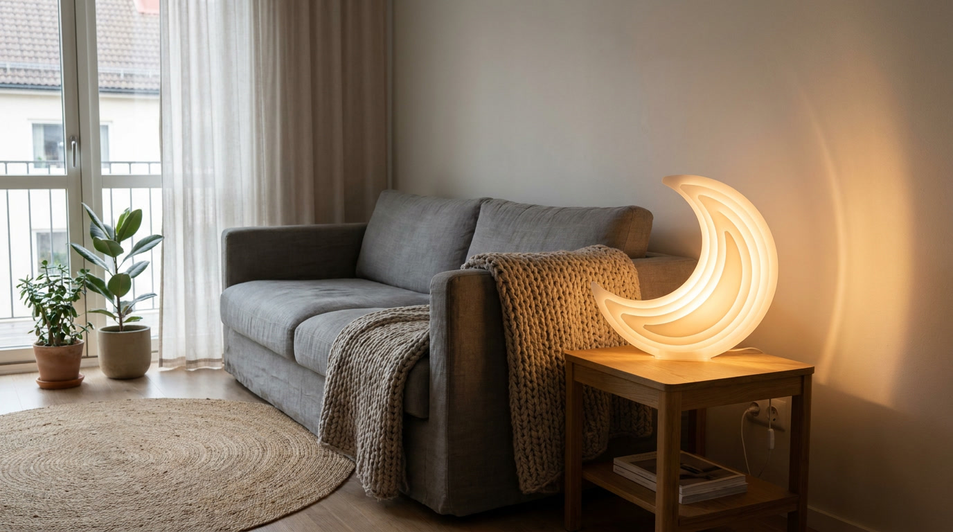 Selene Layered Moon Modern Acrylic Table Lamp