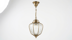 Jasmine Vintage Brass Glass Pendant Light