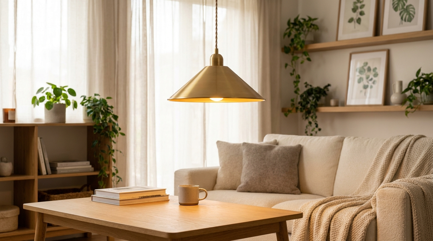 Juno Cone Modern Brass Pendant Light