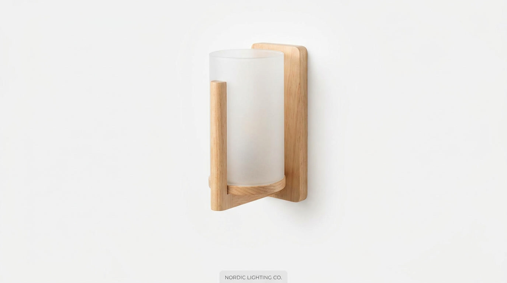 Thais Wood Nordic Glass Wall Light