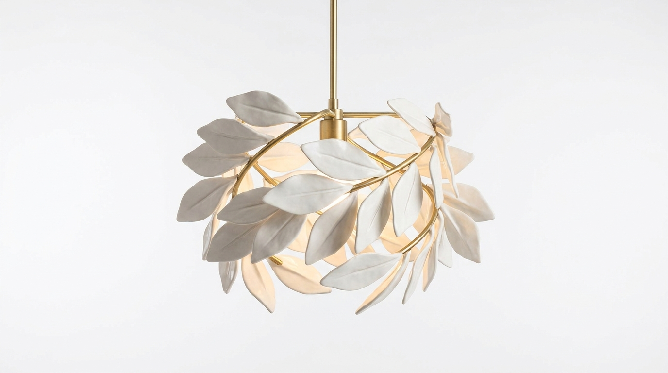 Vital Bloom Ceramic Leaf Modern Chandelier