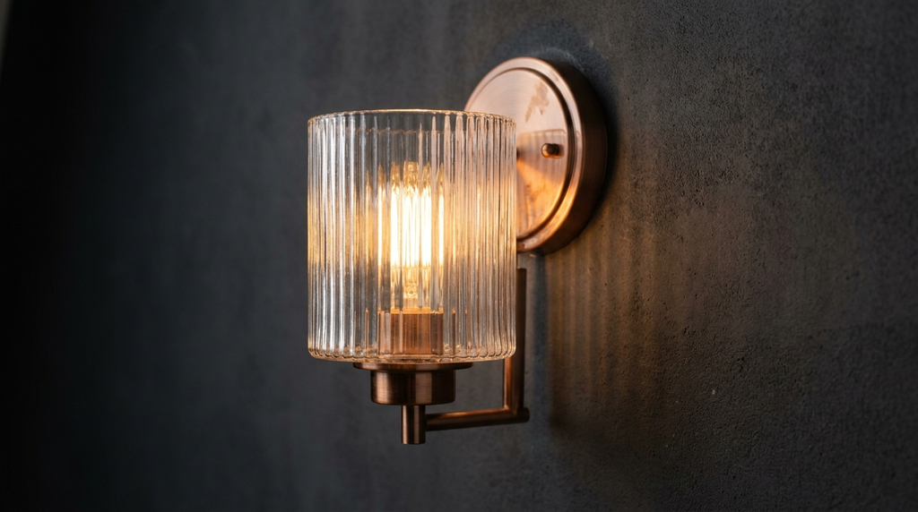 Cooper Radiance Minimalist Ribbed Glass Wall Light