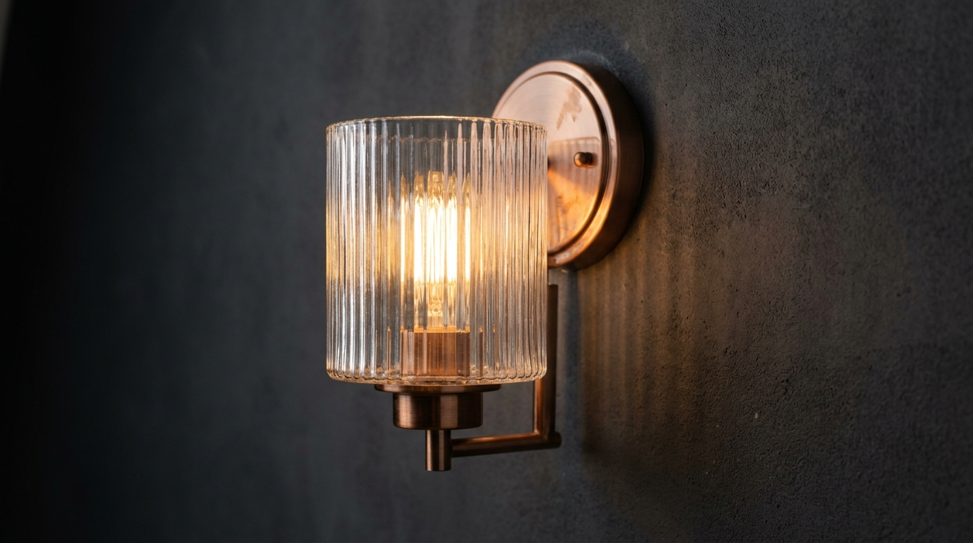 Cooper Radiance Minimalist Ribbed Glass Wall Light