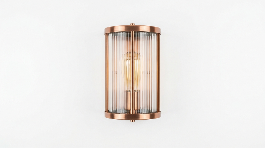 Cooper Radiance Minimalist Ribbed Glass Wall Light