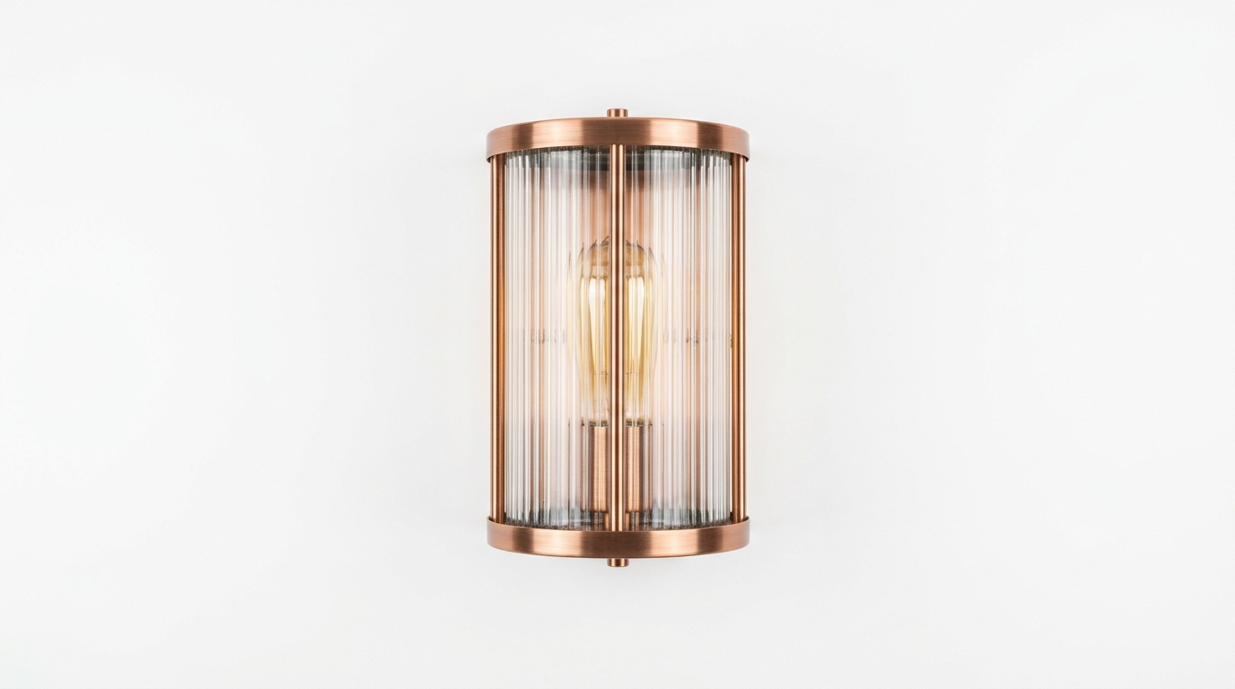 Cooper Radiance Minimalist Ribbed Glass Wall Light