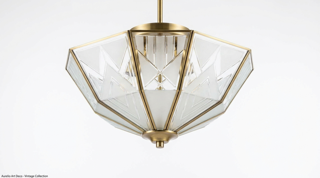 Aurelio Art Deco Vintage Glass Ceiling Light