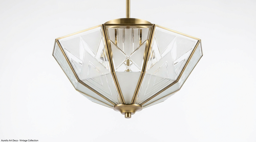 Aurelio Art Deco Vintage Glass Ceiling Light