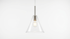 Arco Modern Linear Glass Cone Pendant Light