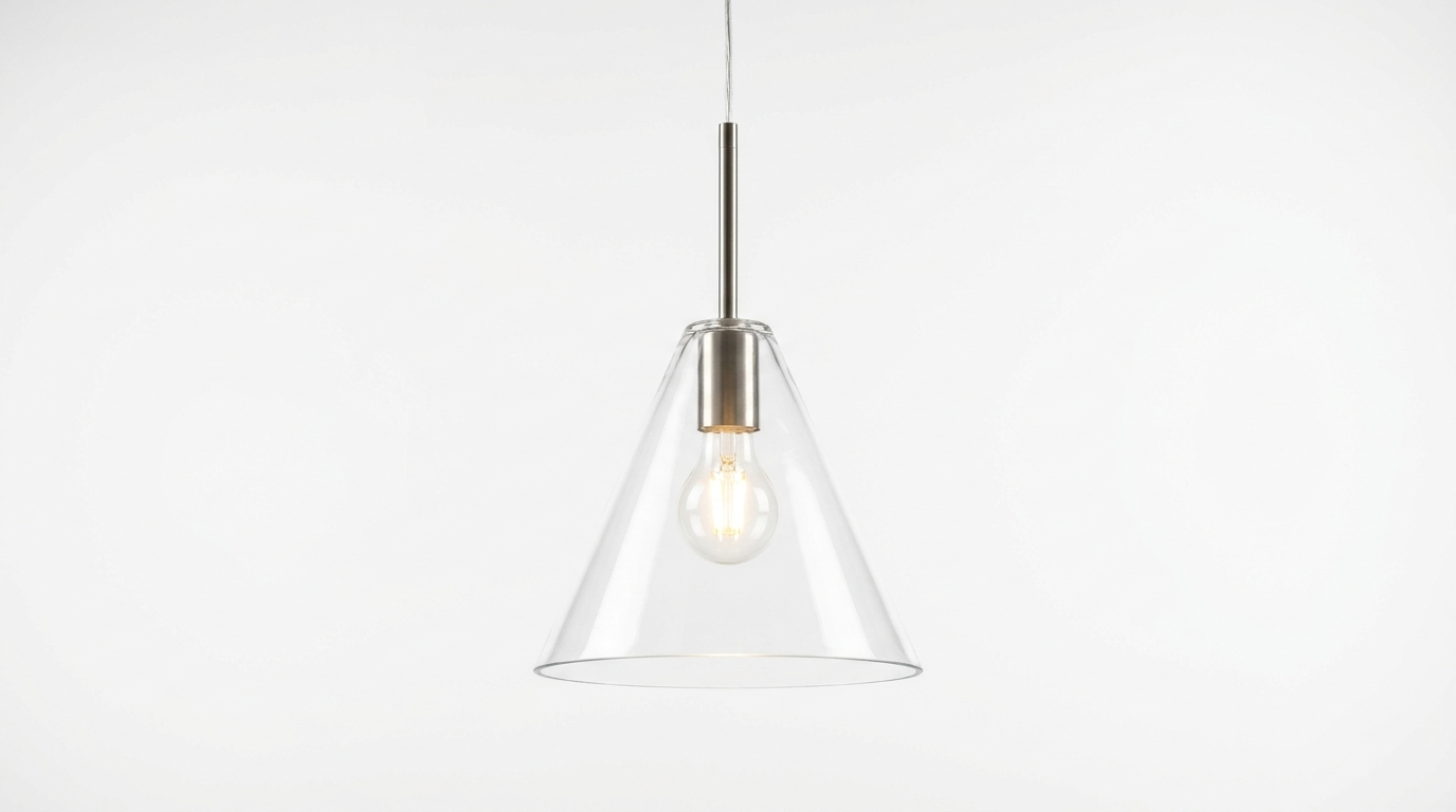 Arco Modern Linear Glass Cone Pendant Light